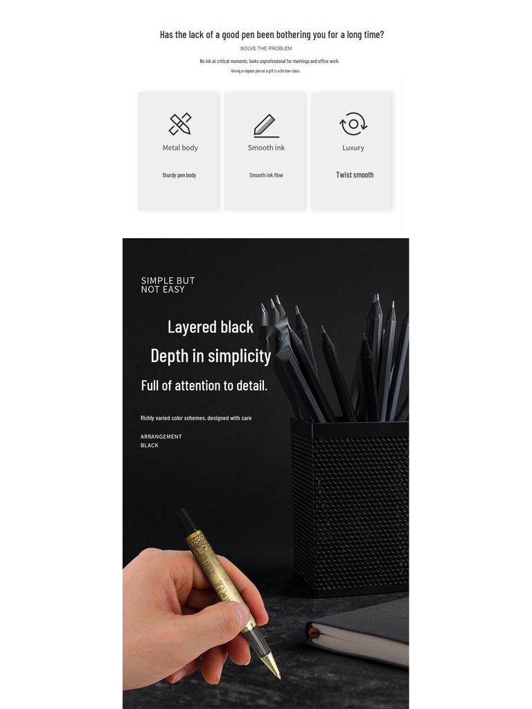 Customizable Gift Box Set: Refillable Metal Bead Fountain Pen, Gel Pen, Ballpoint Pen, Signature Pen