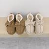 Women's Winter Bow-Head Cotton Slippers, Outdoor Velvet Thick-Soled Snow Boots.