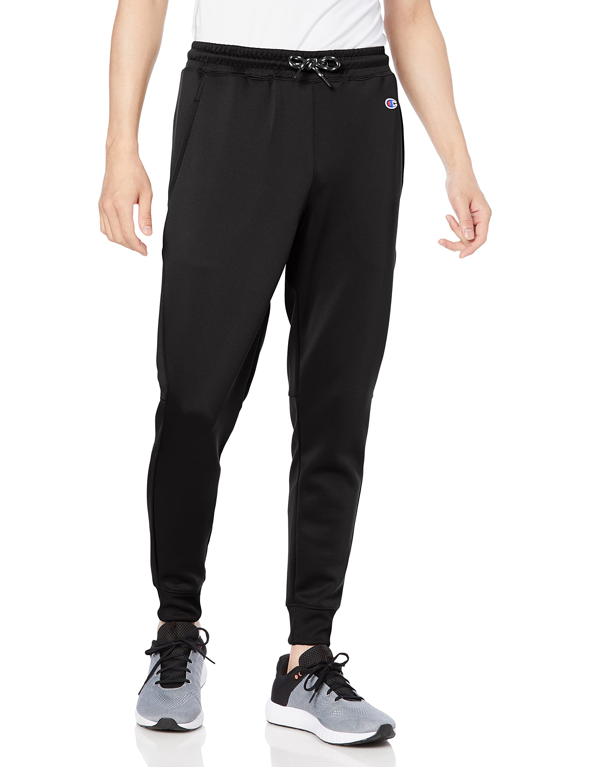 

Champion Techweave 3LS Sports Size L Sweatpants, Stretch, One-Point Logo, Men s Athleisure, C3-US207, Black, чёрный