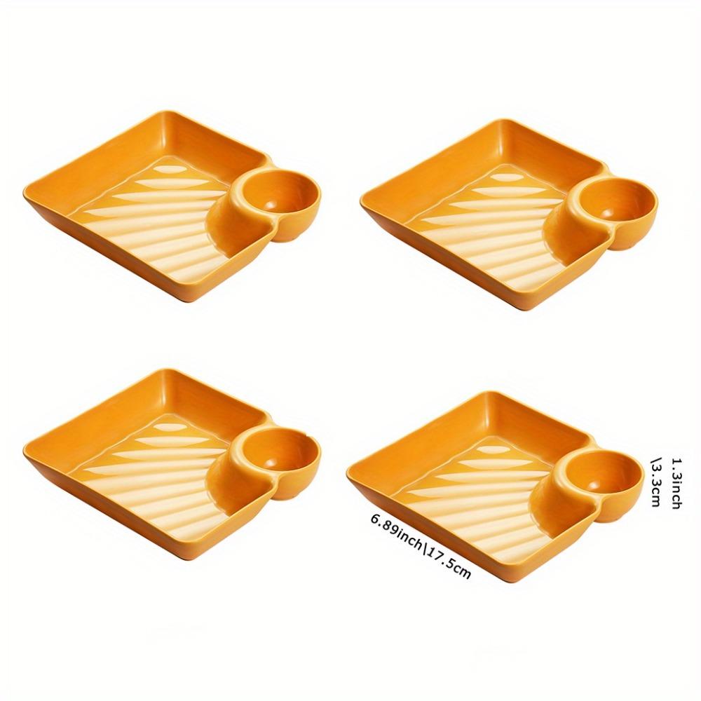 1/4pcs, Dumpling Plate With Sauce Dish, Potato, Water, Dumplings, Plate With Vinegar, Dinner Plate