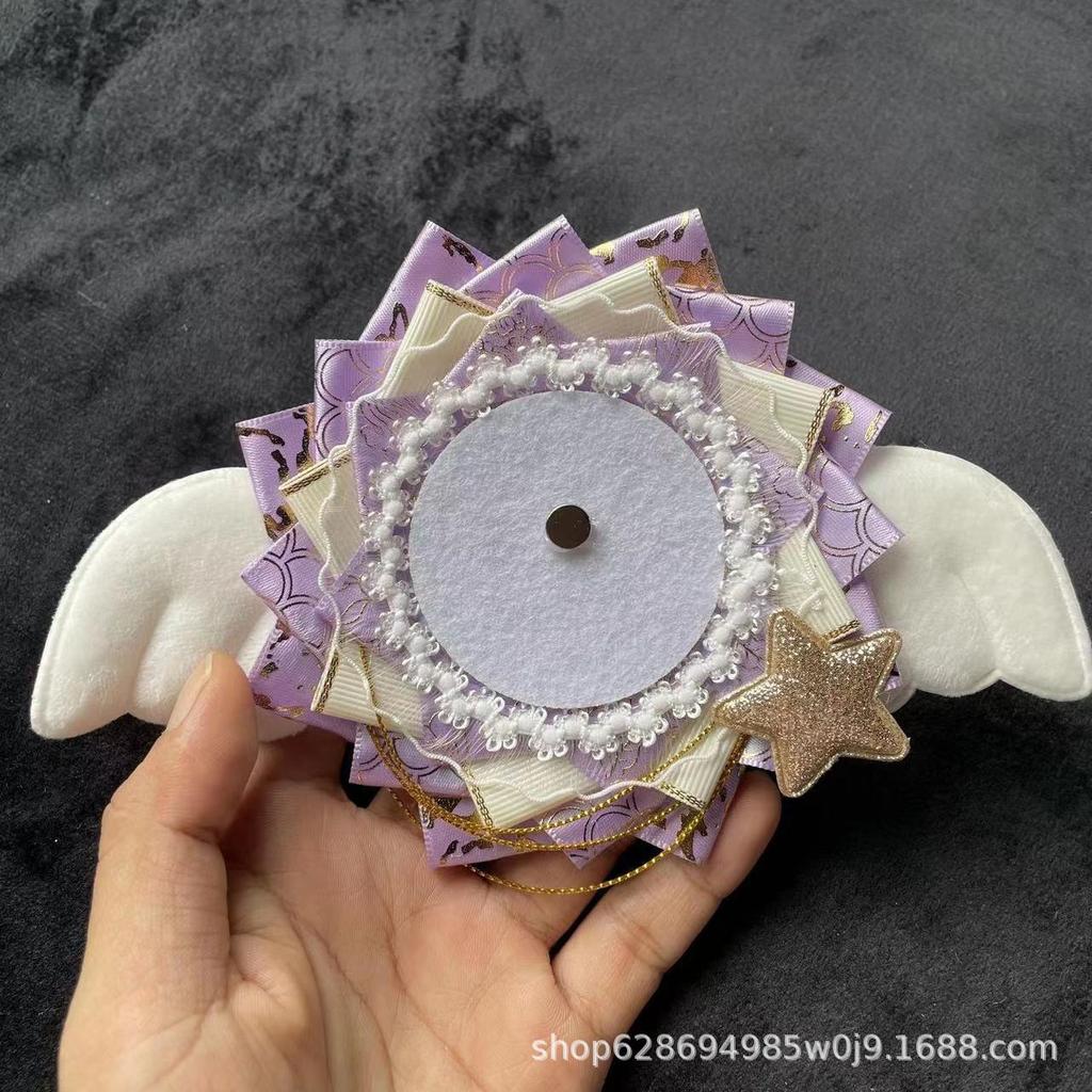 Cute wings bar cabbage badge display bottom support anime pain bag DIY ornament 58mm-75mm spot