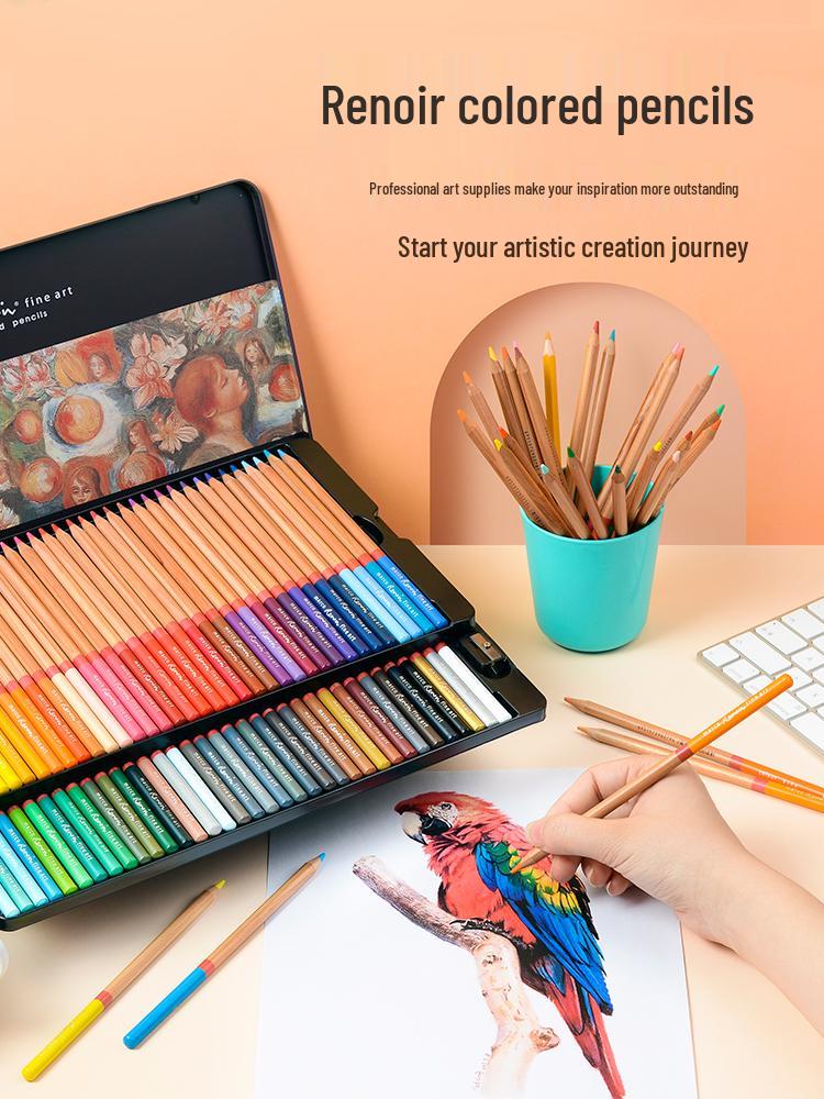

Профессиональные цветные карандаши Marco Renoir: 120 цветов на масляной основе и 72/36/48 водорастворимых цветов для рисования 24 Oil-Based