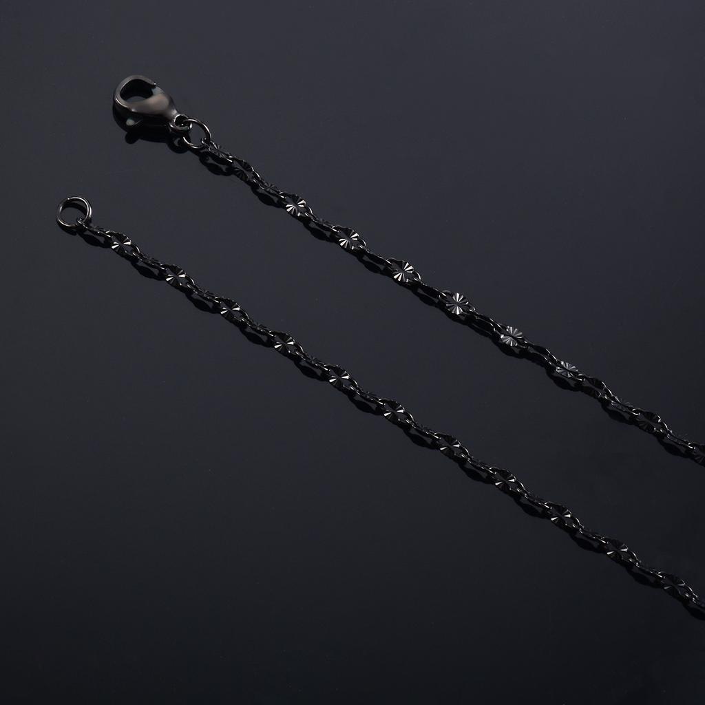Yadreva Lip Embossed Chain 2.5mm Thin Stainless Steel Necklace Handmade Link Waterproof Jewelry Accessories