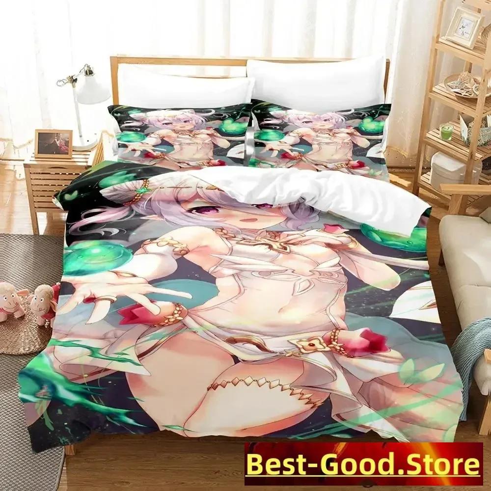 

2023 Kokkoro Bedding Set Single Twin Full Queen King Size Bed Set Adult Kid Bedroom Duvetcover Sets Anime parure de lit Bed 70x133cm 2pcs