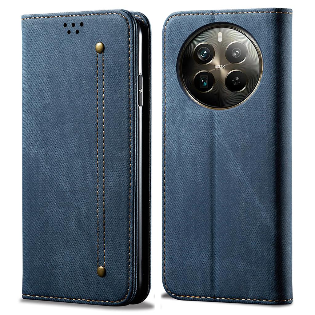 For Realme 12 Pro 5G/12 Pro+ 5G Case Leather Jeans Cloth Texture Cell Phone Cover