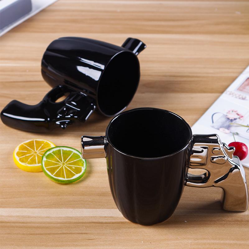 Creative Funny 3D Revolver Gun Modeling Ceramic Coffee Mug and Cup Milk Mug Valentine's Day Gifts