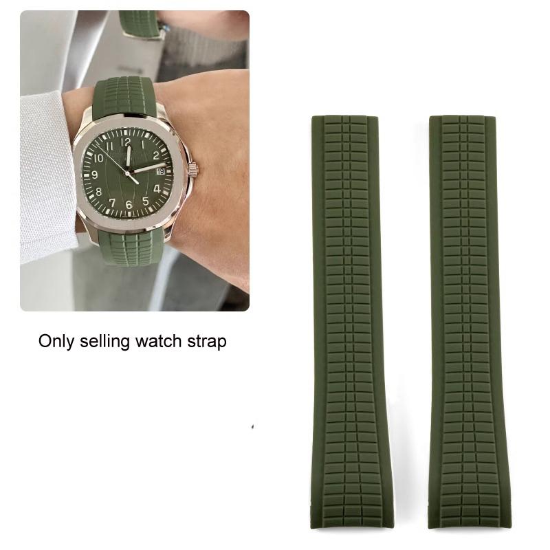 Hochwertiges Weiches Gummi-Uhrenarmband Aquanaut Passend Für Patek Philippe Silikon 5164A 5167A 5168A Faltschließe Uhrenarmband 21mm
