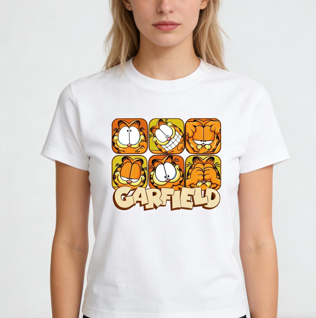 Garfield Meme Trendy T-Shirt! American Retro Loose-Fitting Short Sleeve, Unisex, Oversize Couple Tee