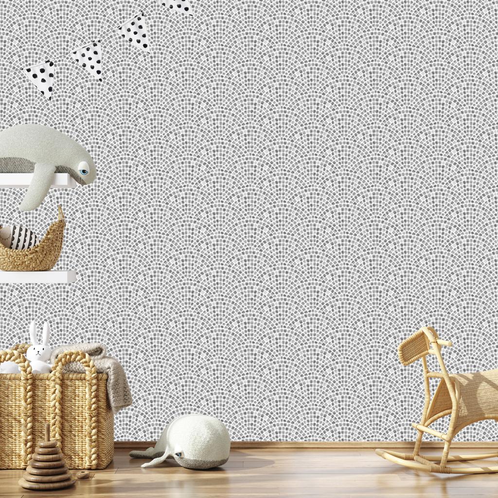 Wallpaper Shades of Gray and Mosaic for Living Room and Bedroom 50x1000