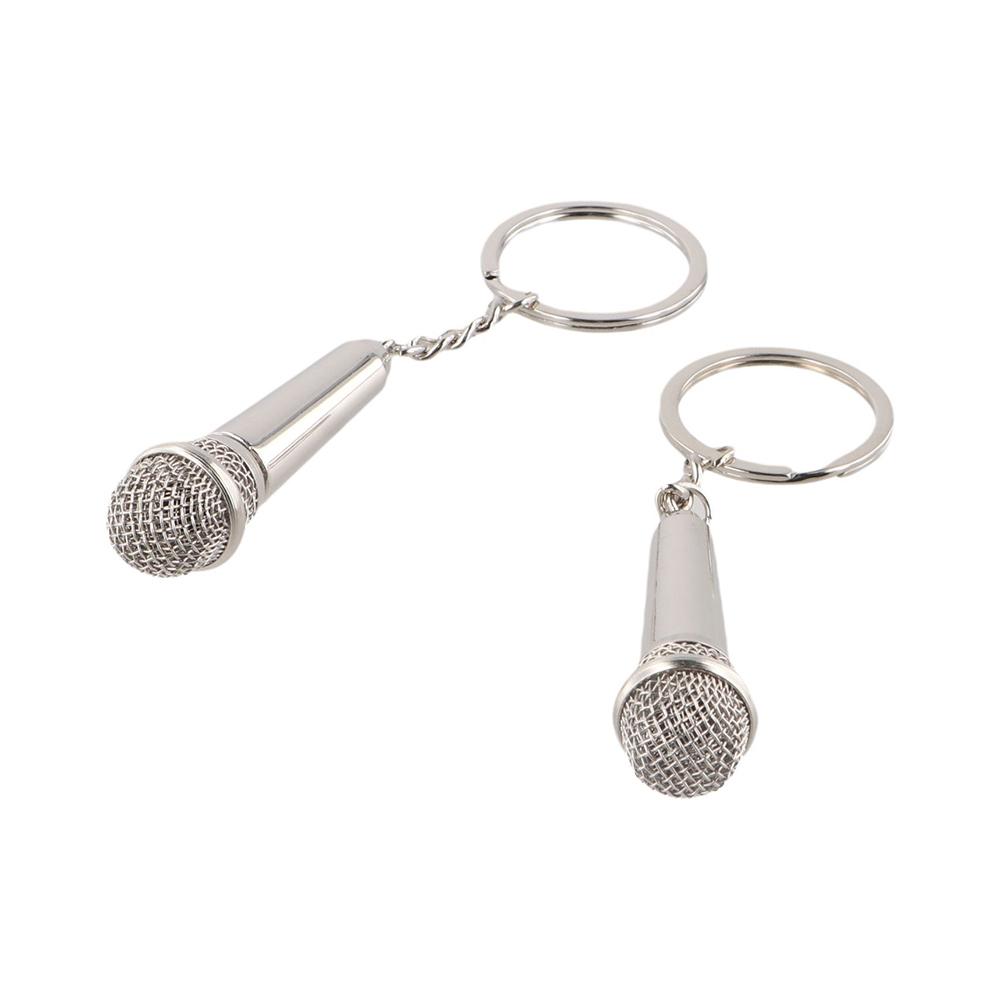 

Fashion Car Key Holder Personalized Pendent Key Chain Microphone Key Ring Handbag Accessories серебряный