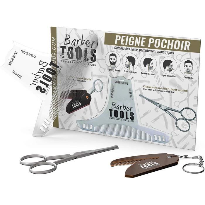 Kit d'entretien pour barbe - BARBER TOOLS - Coffret complet - 9 produits - Fabrication française - Sans parabène