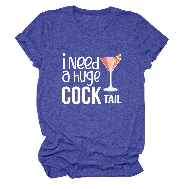 I Need a Huge Trendy Plus Size Women's Crew Neck Short Sleeve T-shirt