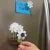 Crochet Flower Knitting Fridge Magnet DIY Potted Potted White Flower Magnetic