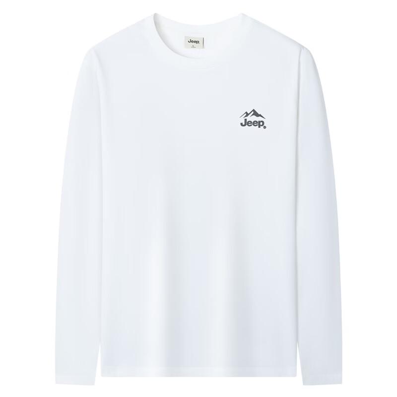JEEP Men's Silk-Blend Long Sleeve Crew Neck T-Shirt