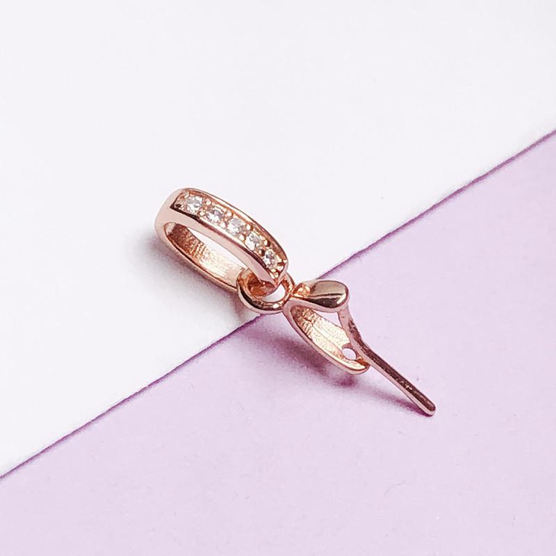 S925 Sterling Silver Jade Guanyin Pendant with Oblique Hole Necklace Buckle