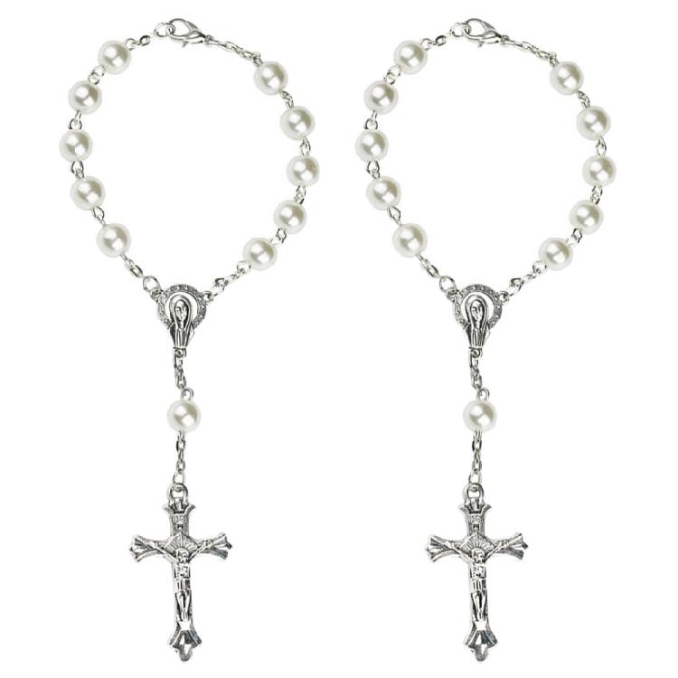 Crucifix Rosary Beads Bracelet Vintage Jesus Christ Crucifix Wristband Gift 2Pi 1