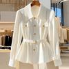 Lente/Zomer Dames Overhemd Effen Kleur Enkelrijig Lange Mouwen High-End Chic Tops Dames Blouse Dames Overhemd Groen