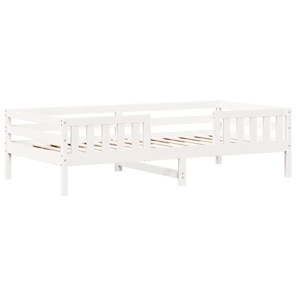 Solid Wood Bed with Canopy White 75x190 Cm Pine