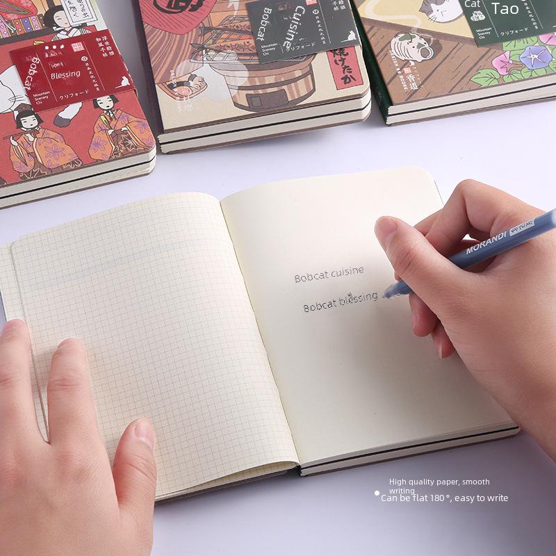 Mu Ran Hardcover Notebook: Hand-painted Bobcat & Cat Scenery Illustrations