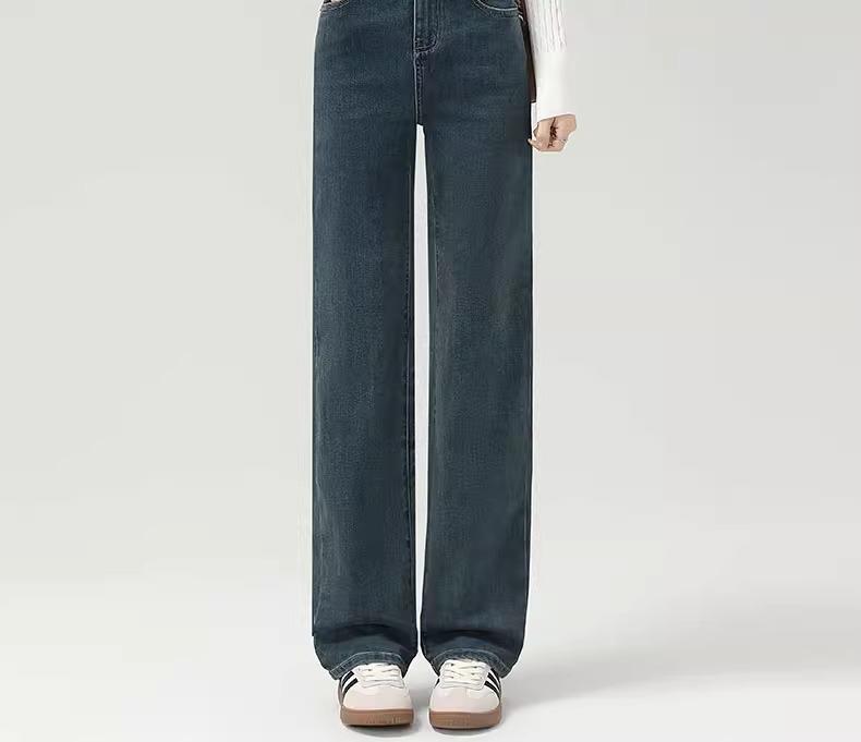 2025 Women's High-Waisted Vintage Straight-Leg Jeans for Spring and Autumn