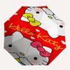Hello Kitty,Bow Automatic Folding Umbrella-Simple 8-Rib Design, Bright Cartoon Pattern, Durable Iron Frame, Suitable For Travel, Outdoor, Be