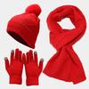 Adult Knitted Hat Scarf Gloves Set With Thick Warmth For Winter Outdoor Use