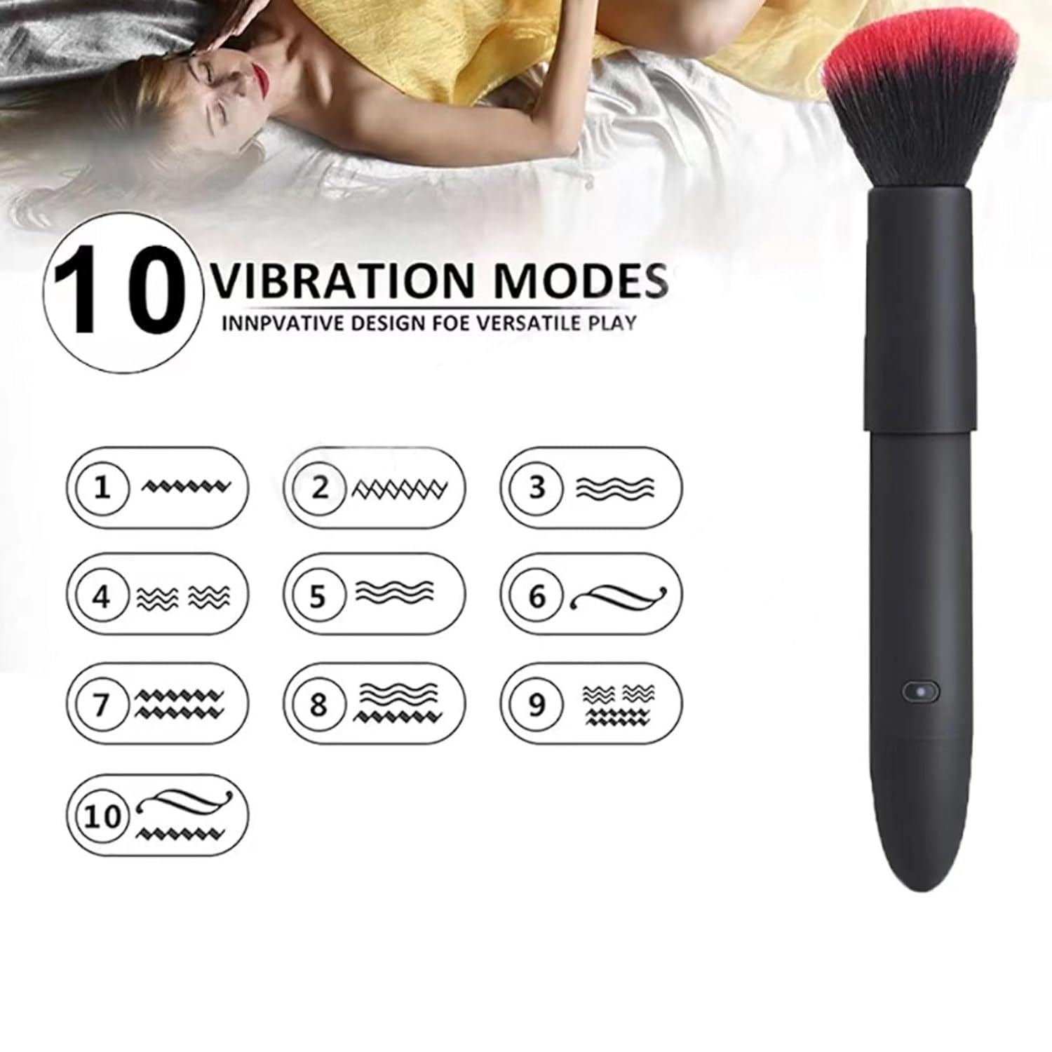 10 Моторизованная перезаряжаемая USB вибрационная кисть для макияжа - Многофункциональная водонепроницаемая кисть для рассыпчатой пудры для консилера или румян