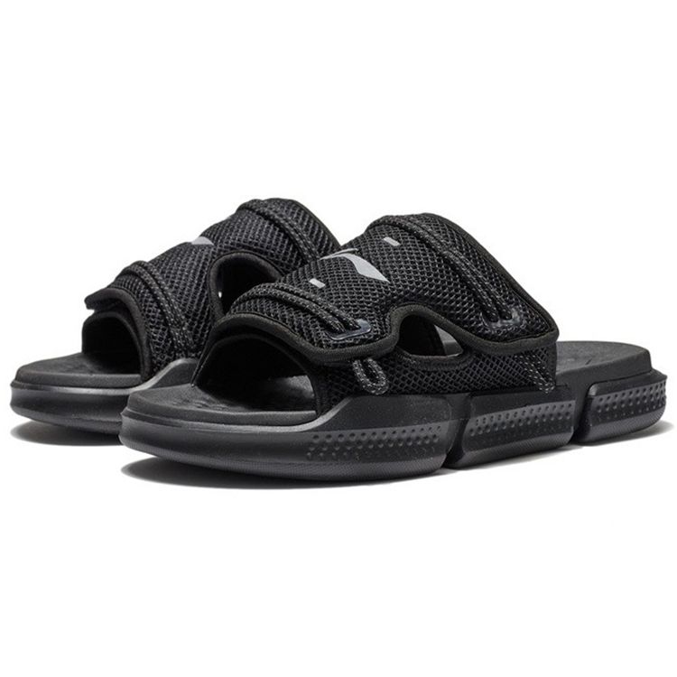 Li-Ning Reflective Trendy Casual Slide Sandals Men Footwear Black AGAS013-2