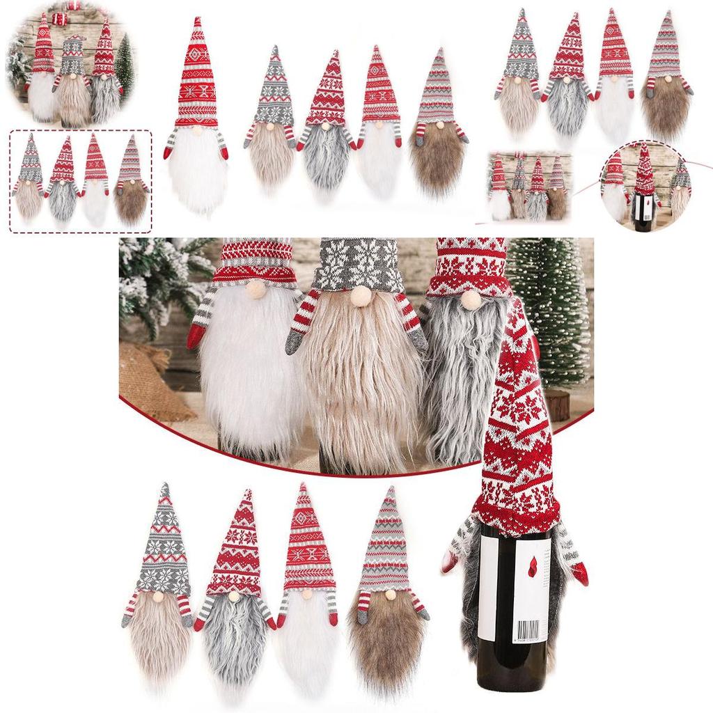 Charming Gonk Merry Christmas Wine Bottle Cover Bag For Elegant Party Decor