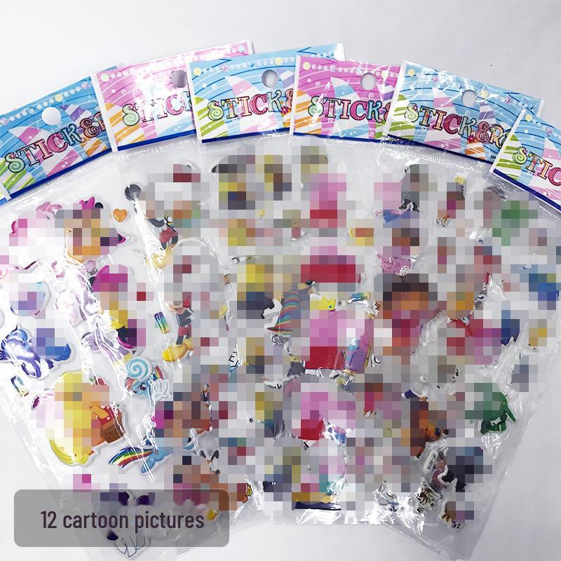 

3D наклейки с изображением принцессы из мультфильма для детей - наклейки с поощрением в виде пузырей для мальчиков и девочек в детском саду