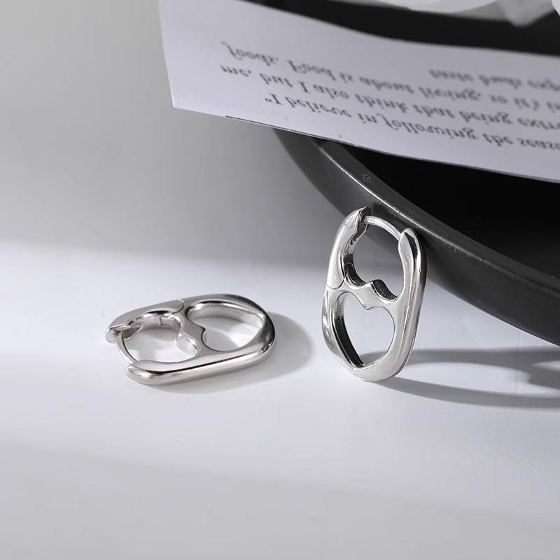 Silver Color Hollow Heart Hoop Earrings for Women Girls Personality Korean Wedding Party Birthday