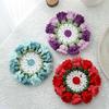 Colorful Handmade Crochet Threedimensional Petal DIY Splicing Bags Clothes Insulated Coaster Cotton Thread Cup Pad Decor Cup Mat