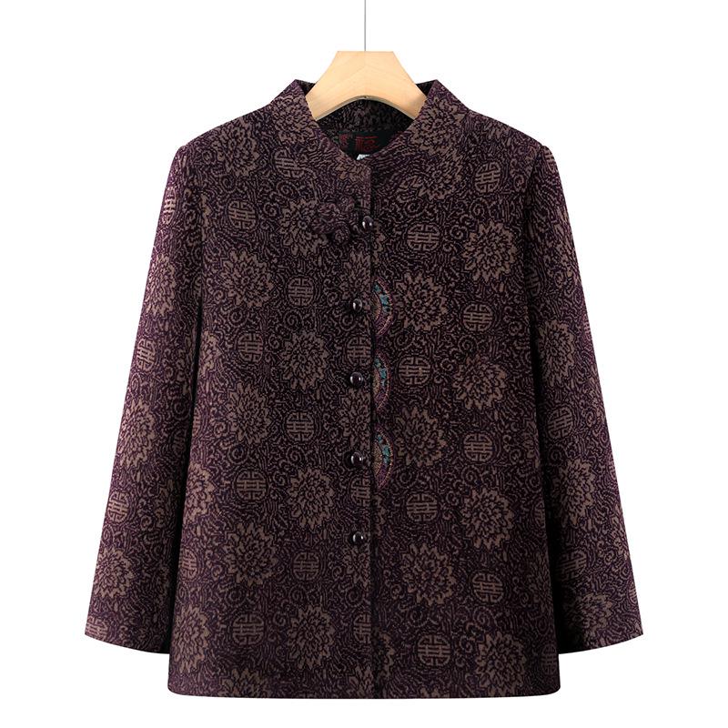 

Grandma s New Spring Jacket: Women s Middle-Aged and Elderly Tang Suit, 70s-80s Style, High-Grade, Perfect for Spring and Autumn. XL (80-95 jin)