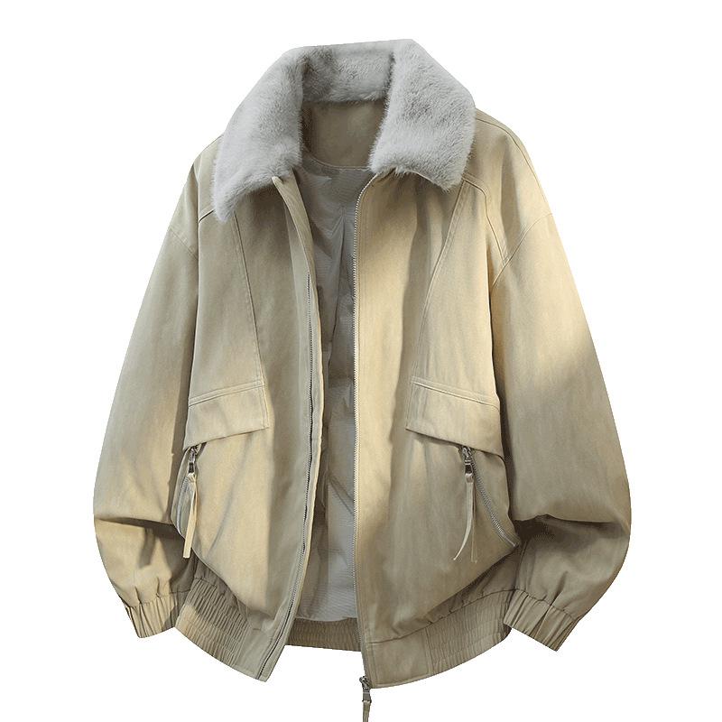 

ACU Men s Winter Down Jacket | Trendy 90% White Duck Down with Detachable Fur Collar Extra Large