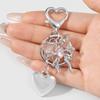 Elegant Silver Heart Bowknot Keychain Charm Pendant Handmade Heart Keyring for Women Fashionable Backpack Ornament