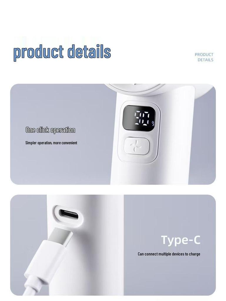 Cross-Border High-Speed Handheld USB Mini Fan with Hanging Buckle and Cooling Ice Pack.