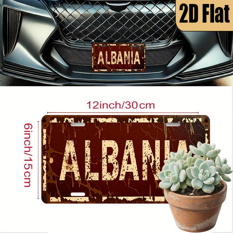 ALBANIA AL Sign Vintage Durable Metal Plaque Wall Decor European Rustic Home Office Bar Man Cave Wall Art