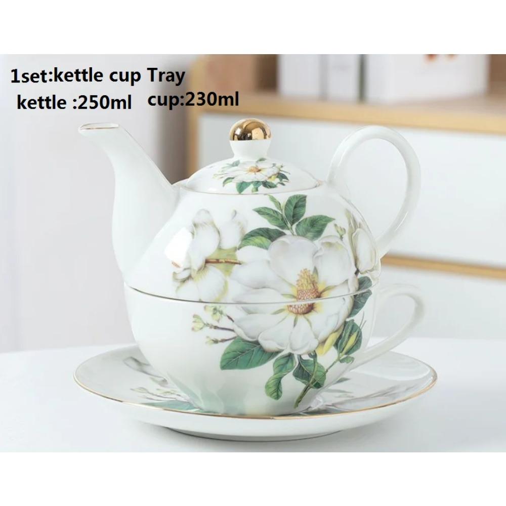 

Фарфоровый чайник 250 мл с чашкой, набор чайников, высококачественный фарфоровый чайник, чайник большой емкости для свадебного подарка
