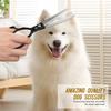 Meideng 6.5" Half-Black Curved Fishbone Pet Grooming Shears with Thinning Blade.