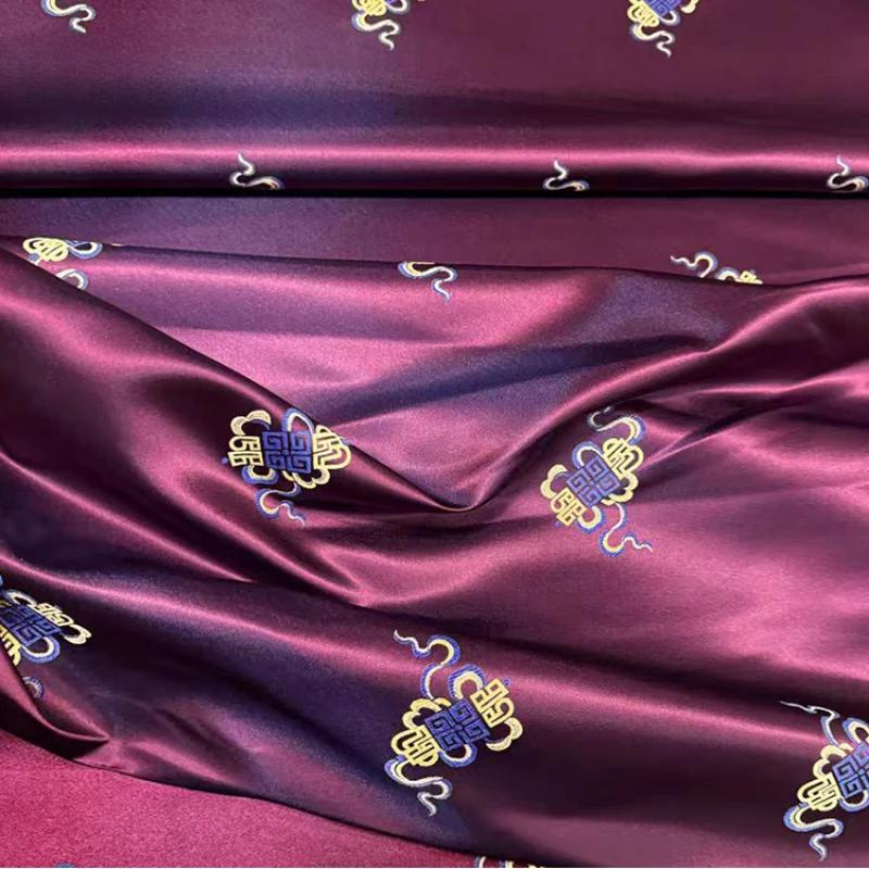 

Mongolian Tibetan Chinese Style Mongolian Robe Stage Dress High Precision Eight Auspicious Ribbon Jacquard Brocade Silk Fabric 50x75cm