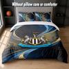 Set Biancheria da Letto Design Calcio Newcastle United 1 Copripiumino + 2 Federe Morbido Traspirante Biancheria da Letto per la Casa
