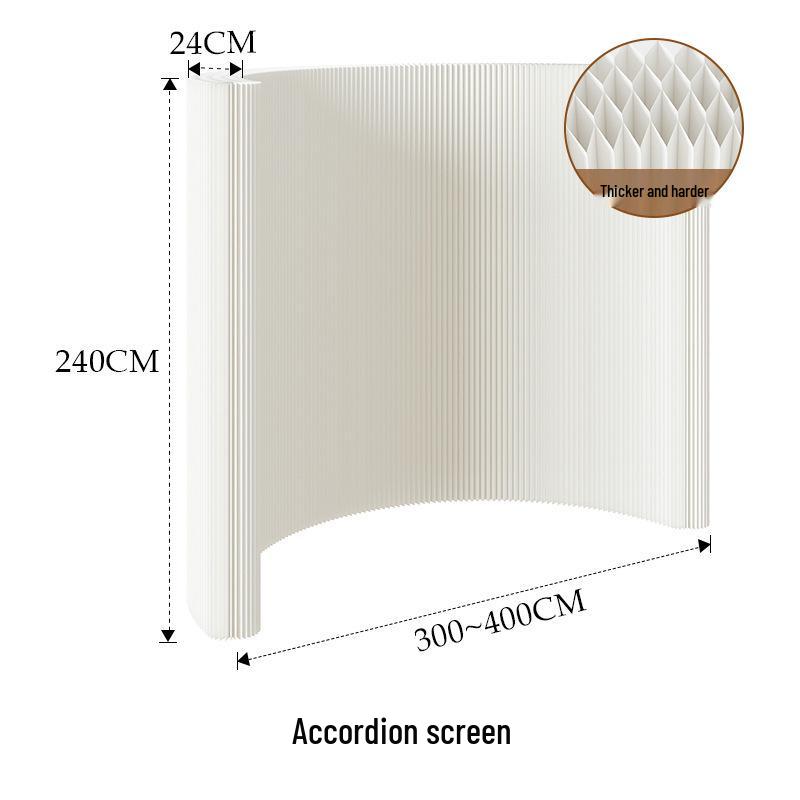 18-Panel Curved Folding Screen Divider – Japanese Style Retractable Wall for Live Broadcasts