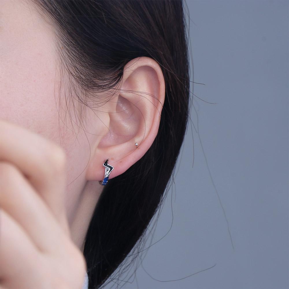 Women Party Silver Plate Street Wear Korean Earrings Men Hoop Earrings Ear Buckle Men Accessories
