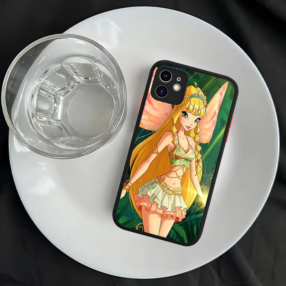 Girl Winx Clubs For iPhone 11 12 13 14 15 16 Pro Max Plus Matte Translucent Phone Cover