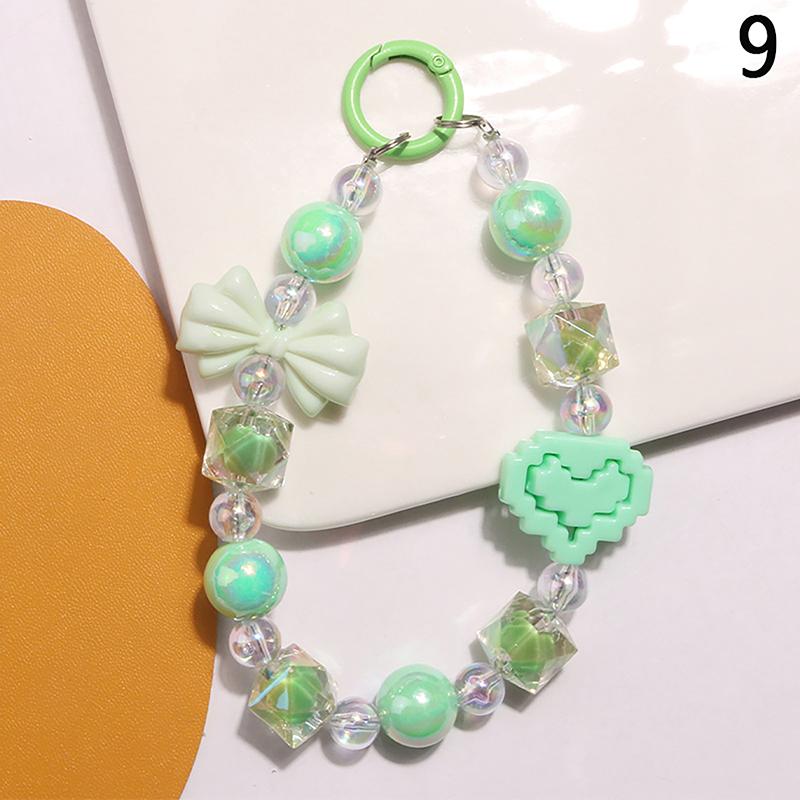 

Акриловый цветной брелок в форме сердца, милый цветок, бисерный брелок для ключей, подвеска для сумки, амулеты, чехол для наушников, украшения, аксессуары as the picture