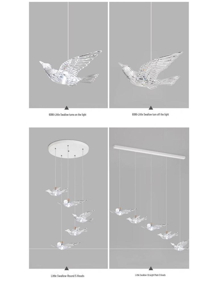 Creative Butterfly Swan Swallow Pendant Light for Bedroom or Living Room