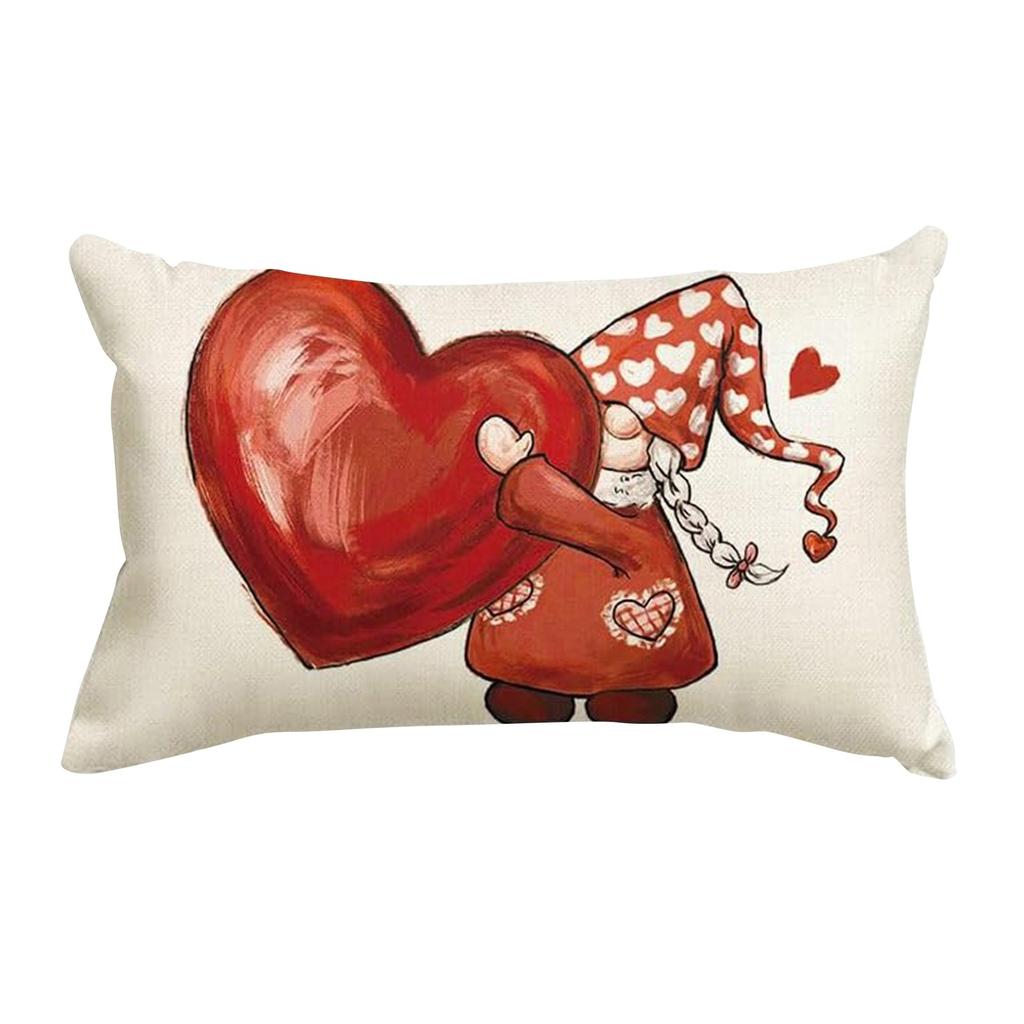 Valentine's Day Pillow Cover, Valentine's Day Heart Striped Wedding Cushion Cover, Sofa Decoration