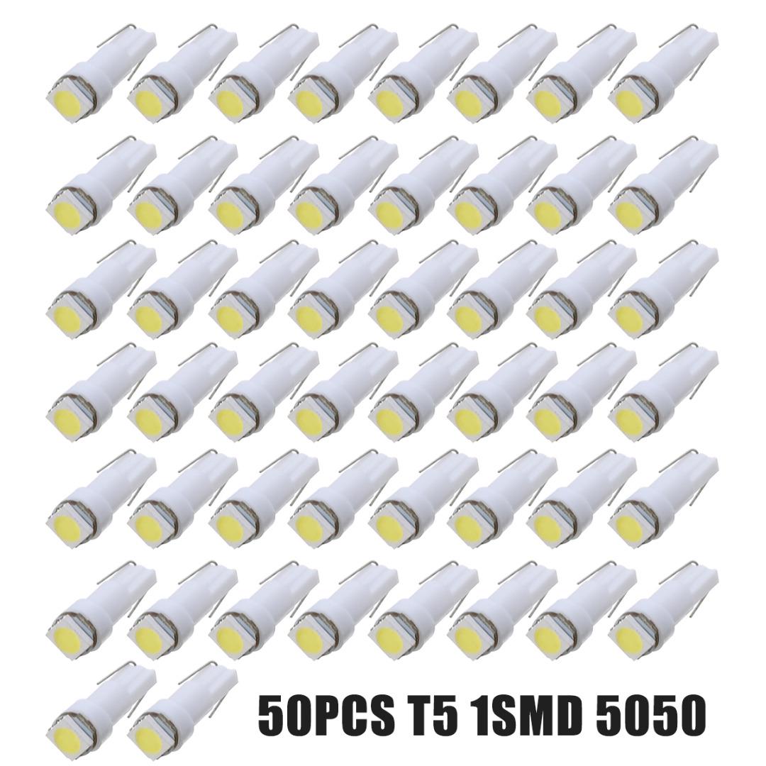 

Pdtoweb 50 шт. 12 В T5 5050 1 светодиодный индикатор приборной панели, приборная панель, лампочка