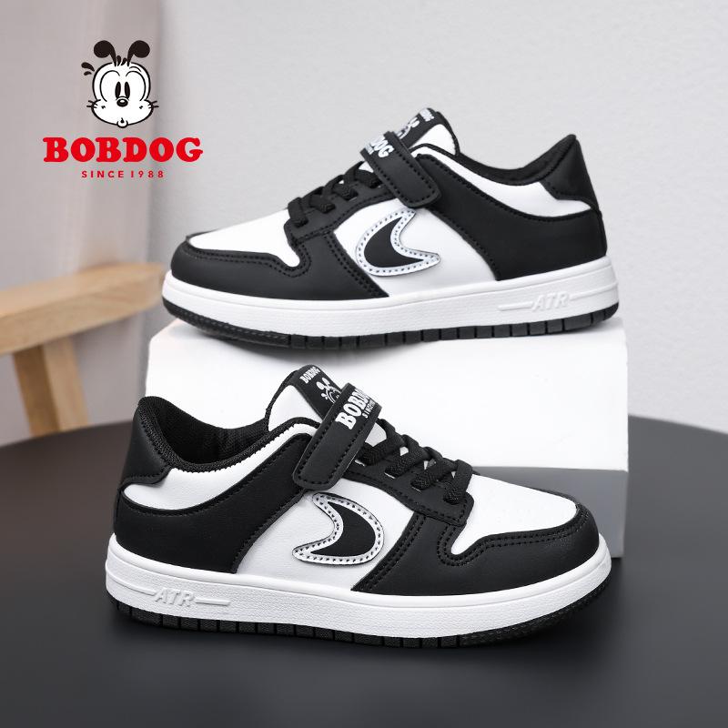 Babu Bean Classmate Boys Sneakers Spring and Autumn New Leather Surface Waterproof Single Shoes Children's Shoes Medium and Older Children 2025
