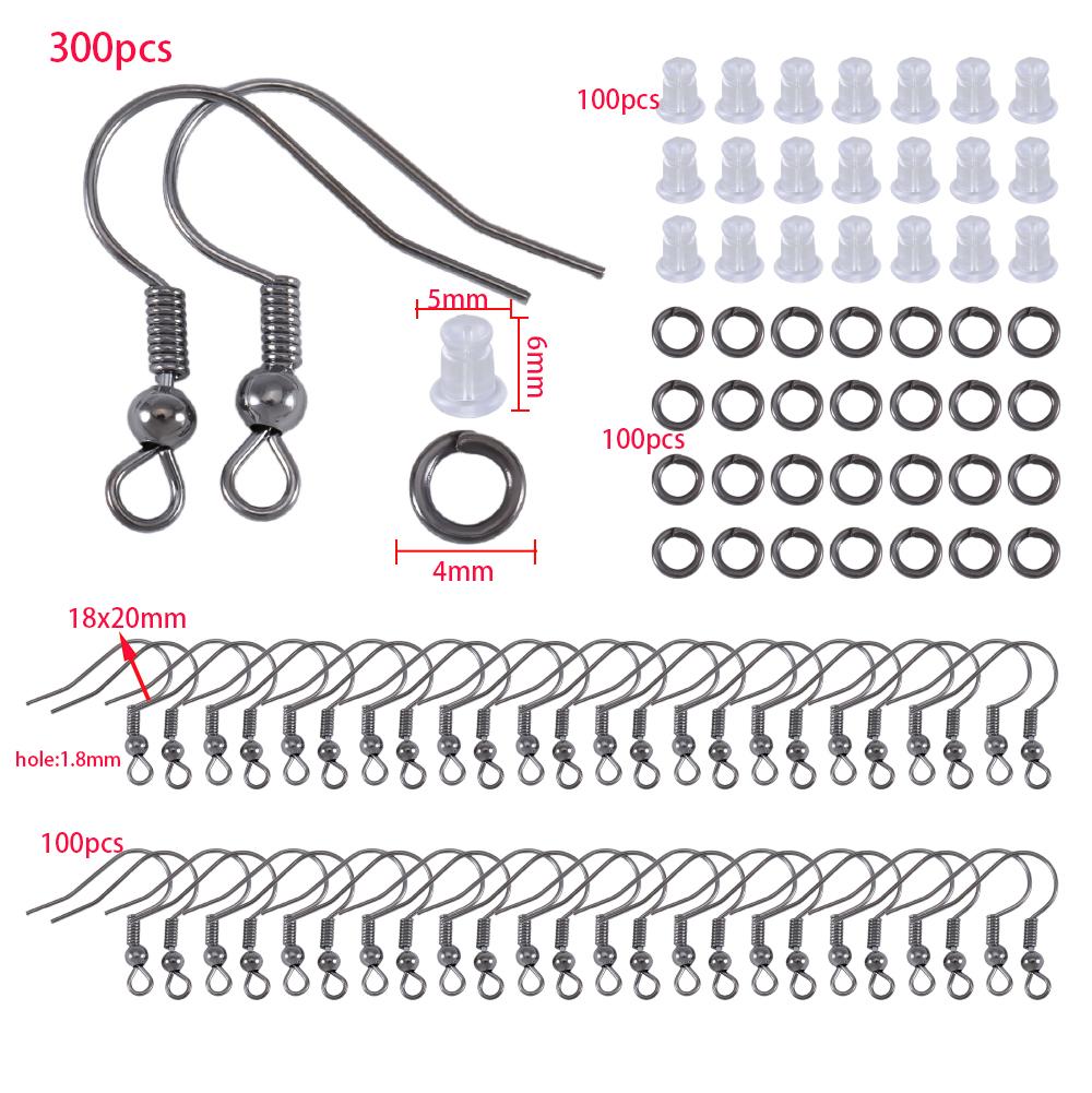 200pcs/Box Lobster Clasp Jump Rings Extension Chain Water Drop End Pendants Connector Chain Charm Kit for DIY Jewelry Findings